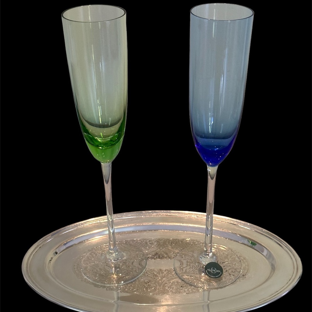 Lenox crystal Tall champagne flutes set of 2